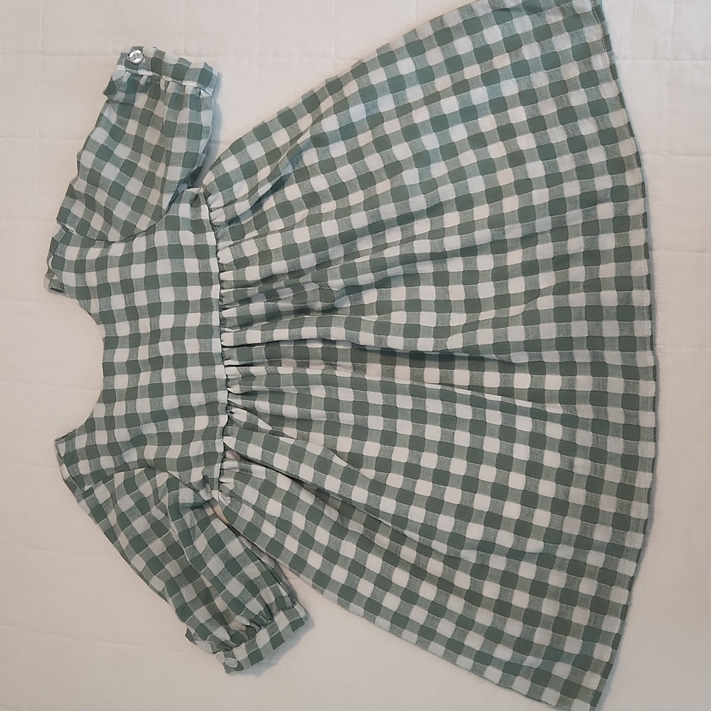 Sage green gingham dress